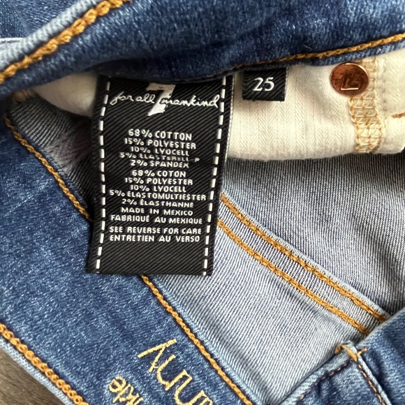 7 For All Mankind Distressed Skinny Jeans Pants Denim ((size 25)) - Picture 7 of 8